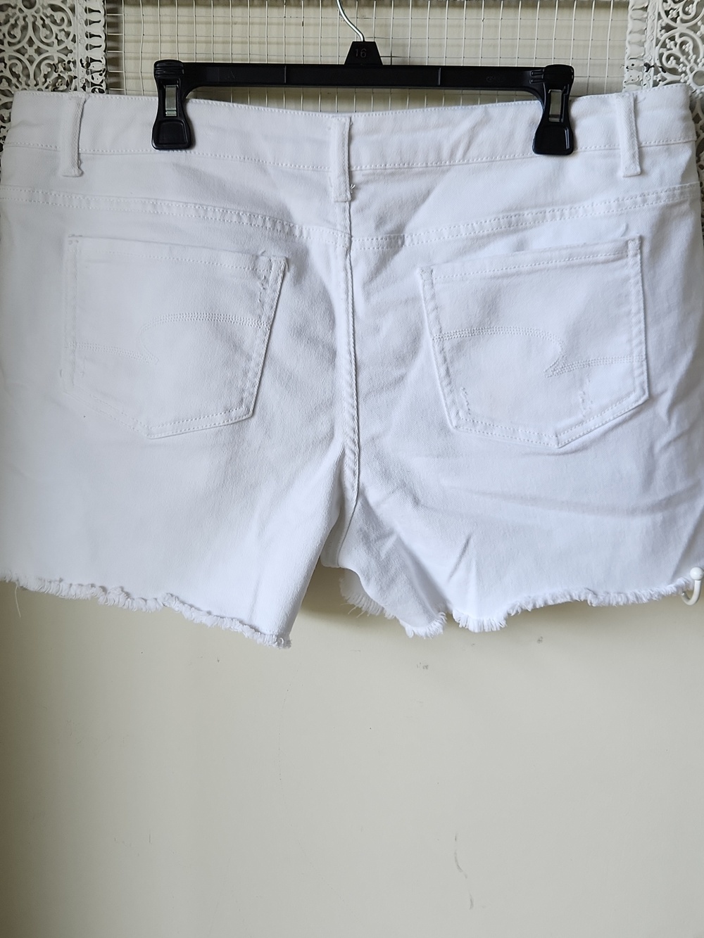 Plus 16 White Denim Shorts fringe‎ BOHO - Picture 6 of 14
